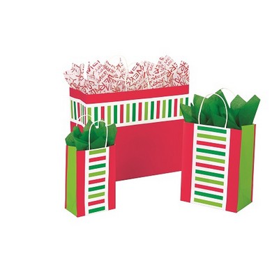 Small Santa Stripe Kraft Bags