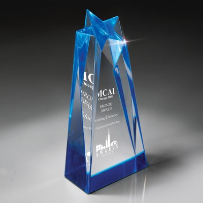 Sculptured Lucite Star - Medium, Blue
