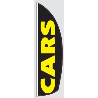 8' Poly-Knit Stock Feather Flag (Cars w/Black Background)