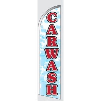12' Poly-Knit Stock Sharkfin Flag (Carwash w/Bubbles Background)