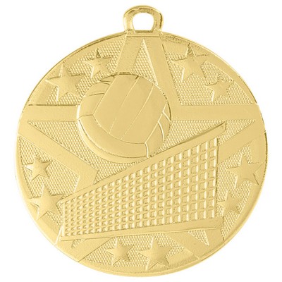 2" Gold Superstar Volleyball Medal