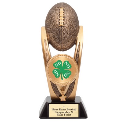 11 ½" Fantasy Football Antique Trophy w/Gold Resin Finish on Black Base