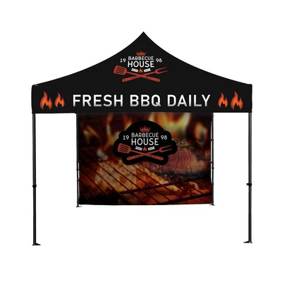 10x10ft Deluxe Black Steel Frame Tent Kit w/Full Rear Wall
