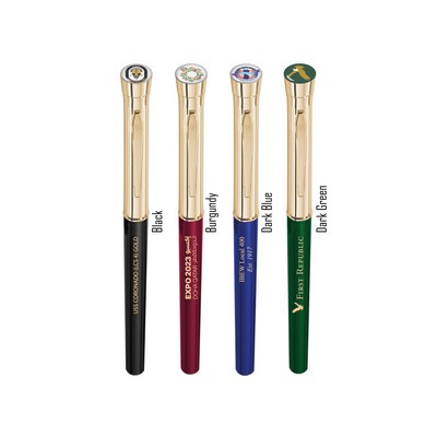 Monogram Collection - Garland® USA Made Rollerballl | Gloss Barrel | Gold Cap & Accents