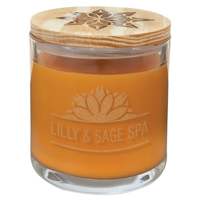 14 oz. Bright Citrus Candle in a Glass Holder with Wood Lid
