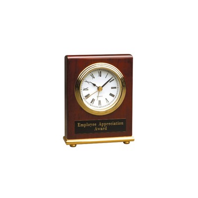 4" x 5" Rosewood Piano Finish Rectangle Desk Clock
