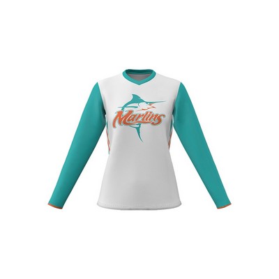 Women's Mach5 Long Sleeve V-Neck T-Shirt in Micropin