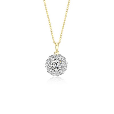 Charles Garnier Sterling Silver "Gleam" Cubic Zirconia Ball Pendent Necklace - Gold