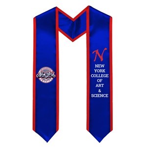 Printed Bridal Satin Graduation Stole with Trim - 72" x 5"