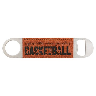 1.5" x 7" Basketball Leatherette Bottle Opener
