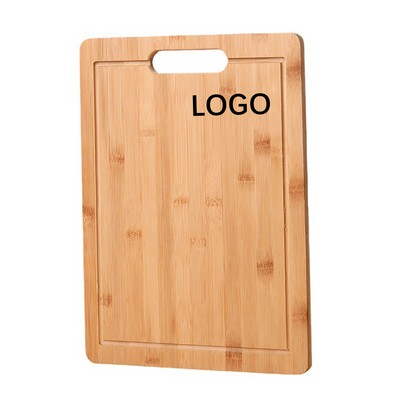 Natural Bamboo Cutting Board W/ Built-In Groove