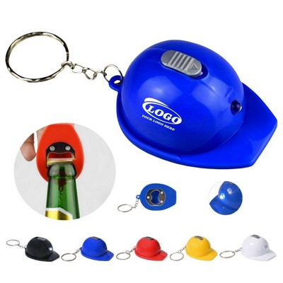 Creative Mini LED Helmet Bottle Opener Keychain