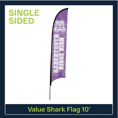 Value 10' Shark Flag - Single Sided Graphic Only