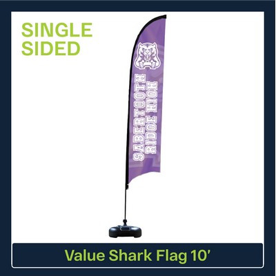 Value 10' Shark Flag - Single Sided Graphic Water Base
