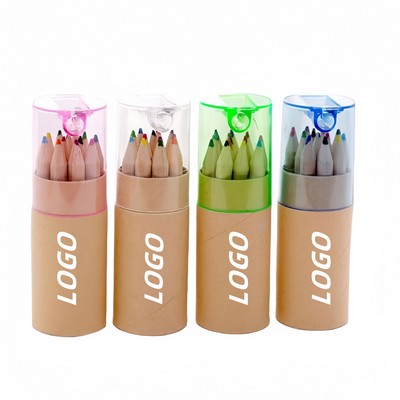 12 Colors Color Pencils Log Drawing Pencils