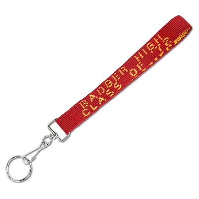 6-1/2" Woven Key Strap w/ Swivel Snap & Split Ring - "Classic" Weave