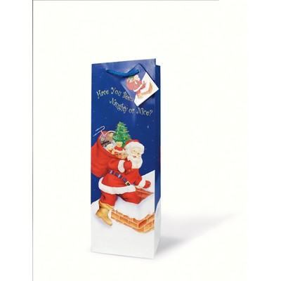 The Holiday Wine Bottle Gift Bag (Santa On His Way)