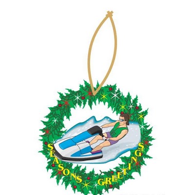 Jet Ski Promotional Wreath Ornament w/ Black Back (3 Square Inch)