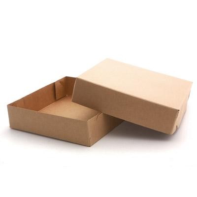 Natural Beige 2 Piece Lock Corner Design Gift Box (8" x 8" x 3 1/2")