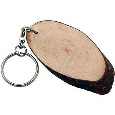 Oval Natural Wood Keyring