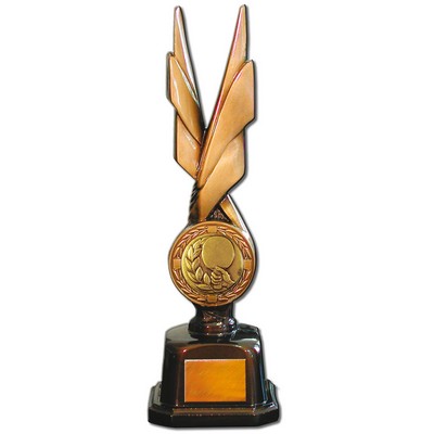 Stock Phoenix 14" Trophy with 2" Table Tennis Coin and Engraving Plate