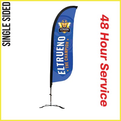 9' Feather Flag - Single Sided w/Black X Base (Small) - Made In The USA