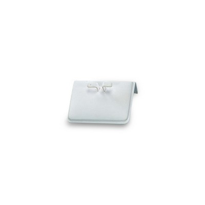 White Leatherette Leaning Earring Stand