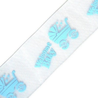 Welcome Baby Ribbon on Sheer