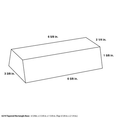 Tapered Rectangle Base - 6 5/8" x 3 3/8" x 1 5/8"