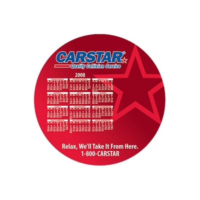 8" Round Hard Top Calendar Mouse Pad 1/16" Thick Rubber Base