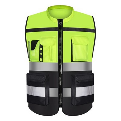 High Visibility Reflective Vest with Sweat Absorbent Collar