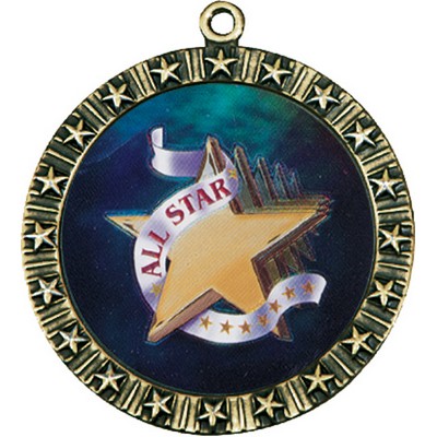 Modern Star Medal - Medal - Antique Gold, 2"