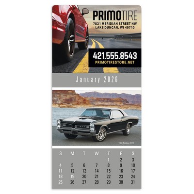 Press-N-Stick Full-Color Header Cruisin? Cars Calendar