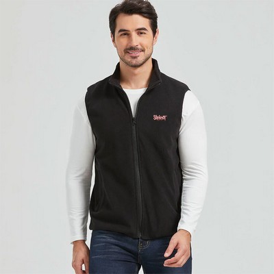 Men's Basic Fleece Vest with Zipper Sleeveless Jacket ( Blank )