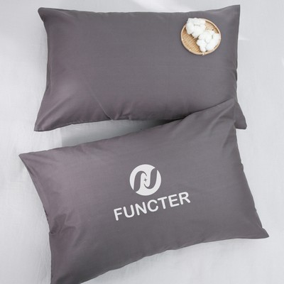 20 x 28 Inch Embroidery Premium Square Cotton Throw Pillowcase - Envelope Closure