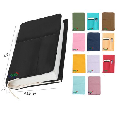 Canvas Book Covers Washable Book Protector for Paperback Novels Adjustable Book Cover