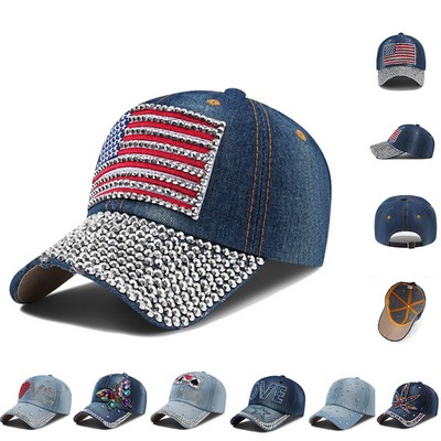 Unisex Dot-diamond 6 Panel Low Cap