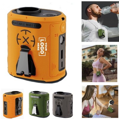 Rechargeable 5000mAh Portable Waist Clip-On Fan with Wearable Belt