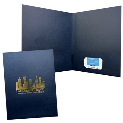 Foil Stamped Folder with Square Corners and Two Pockets with Radius Corners