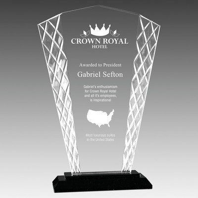 9.5" Fan Accent Glass on Black Base