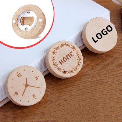 Magnetic Bottle Openers Round Wooden Bottle Openers Beer Can Openers