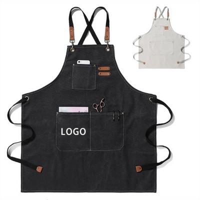 Cross-Back Apron W/ Multiple Front Pockets