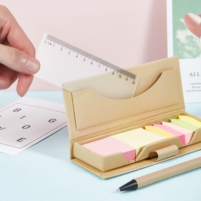 Kraft Paper Sticky Note & Ruler Set