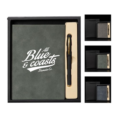 Gift Set with A5 Leather Notebook and Pen