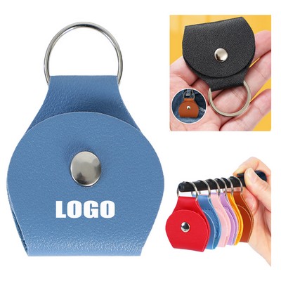 Leather Pick Holder With A Convenient Keyring