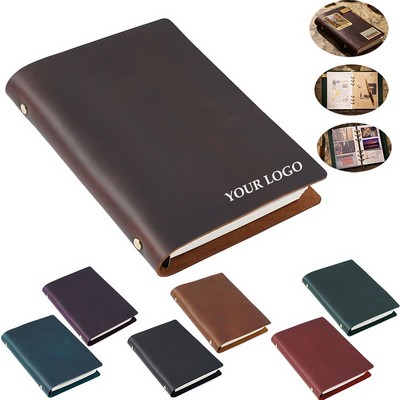 A5 Vintage Crazy Horse Genuine Leather Journal Diary Notebook
