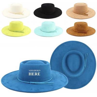 Women Men Big Wide Brim Fedora Hats