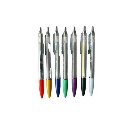 Banner Pen W/Metal Clip & Chrome Plunger