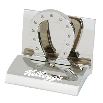 Chrome Horseshoe Business Card Holder