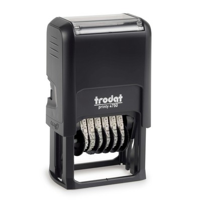 Trodat® Printy Rectangle Self-Inking Numberer Stamp (1" x 1 5/8"), 6 Bands, Customizable